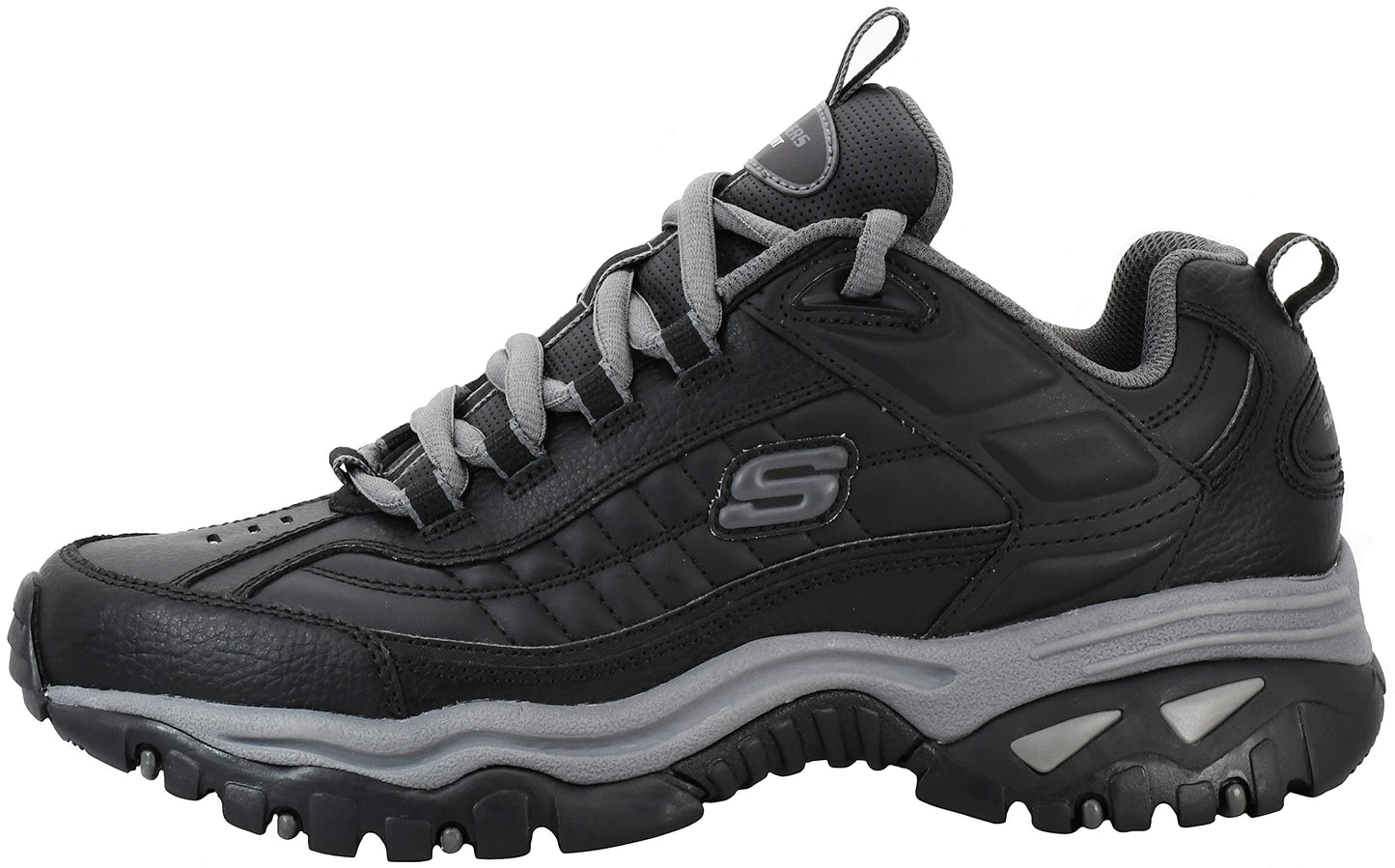 Skechers Men's Energy Afterburn Lace-Up Black/Charcoal Sneaker 8.5 W US