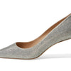 Stuart Weitzman® Stuart 75 Pump Sandals for Women – Suede Upper – Leather Outsole and Lining – Pointed Platino 9 B