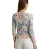 Lauren Ralph Lauren Women's Petite Floral Cable-Knit Cotton Sweater Cream Multi Medium