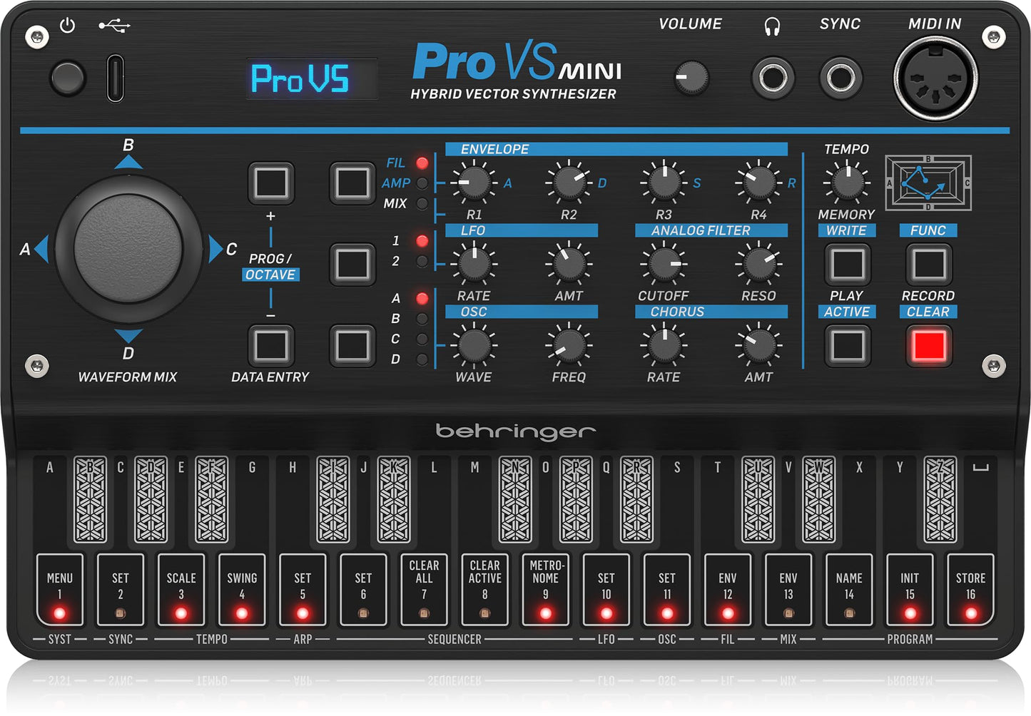 Behringer PRO-VS MINI Portable Hybrid Vector Synth USB MIDI Sequencer