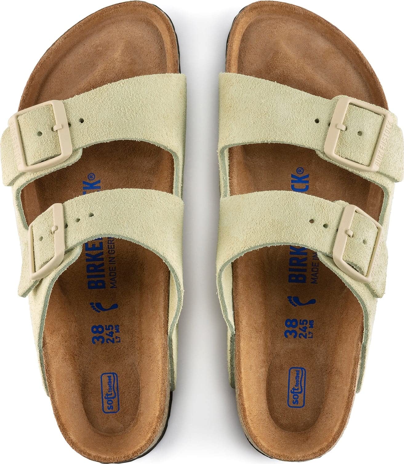 Birkenstock Women's, Arizona Soft Footbed Sandal - Narrow Width Almond