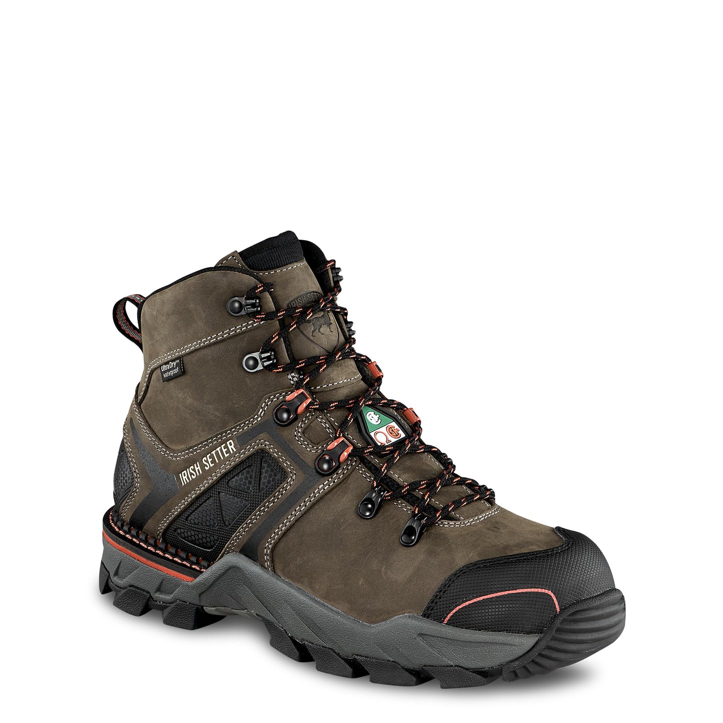 Irish Setter, Crosby, Men’s, 6", Waterproof, Non-Metallic Safety Toe (CSA), Work Boot, Gray, 10.5 EE (Wide)