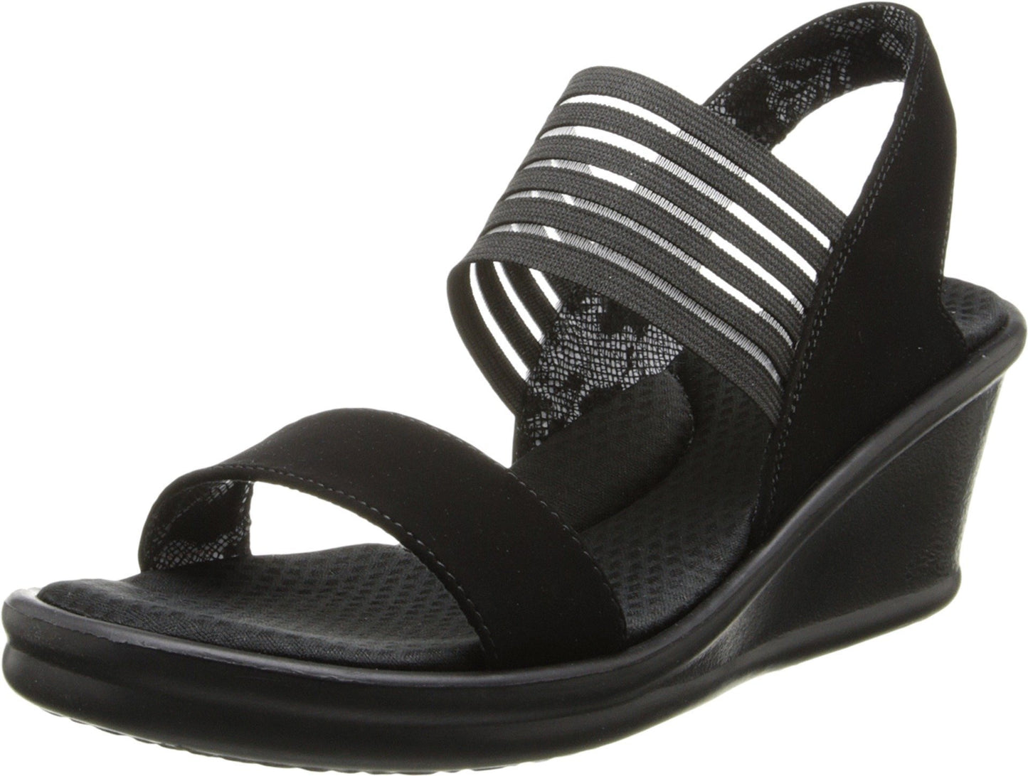 Skechers Cali Women's Rumblers-Sci-Fi Wedge Sandal, Black, 8.5 W US