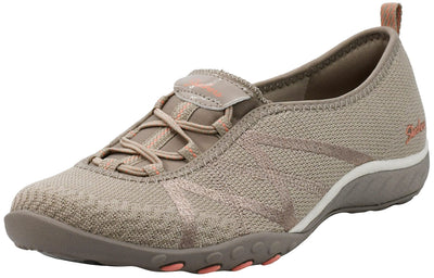 Skechers Women's Breathe Easy-A Look Mary Jane Flat, Taupe, 7 M US