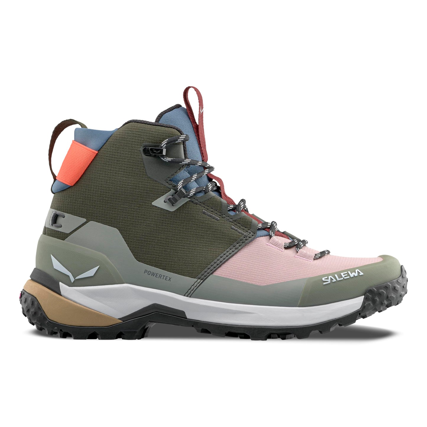 Salewa Women's Puez Mid Powertex Waterproof Trail Boot for Hiking & Trekking - Dark Olive/Shadow - 7.5