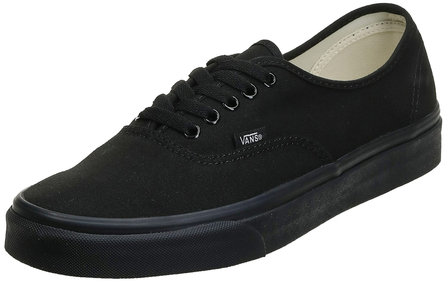 Vans Womens Authentic Canvas Lace Up Sneakers Casual Plimsolls Shoe - Black/Black - 11