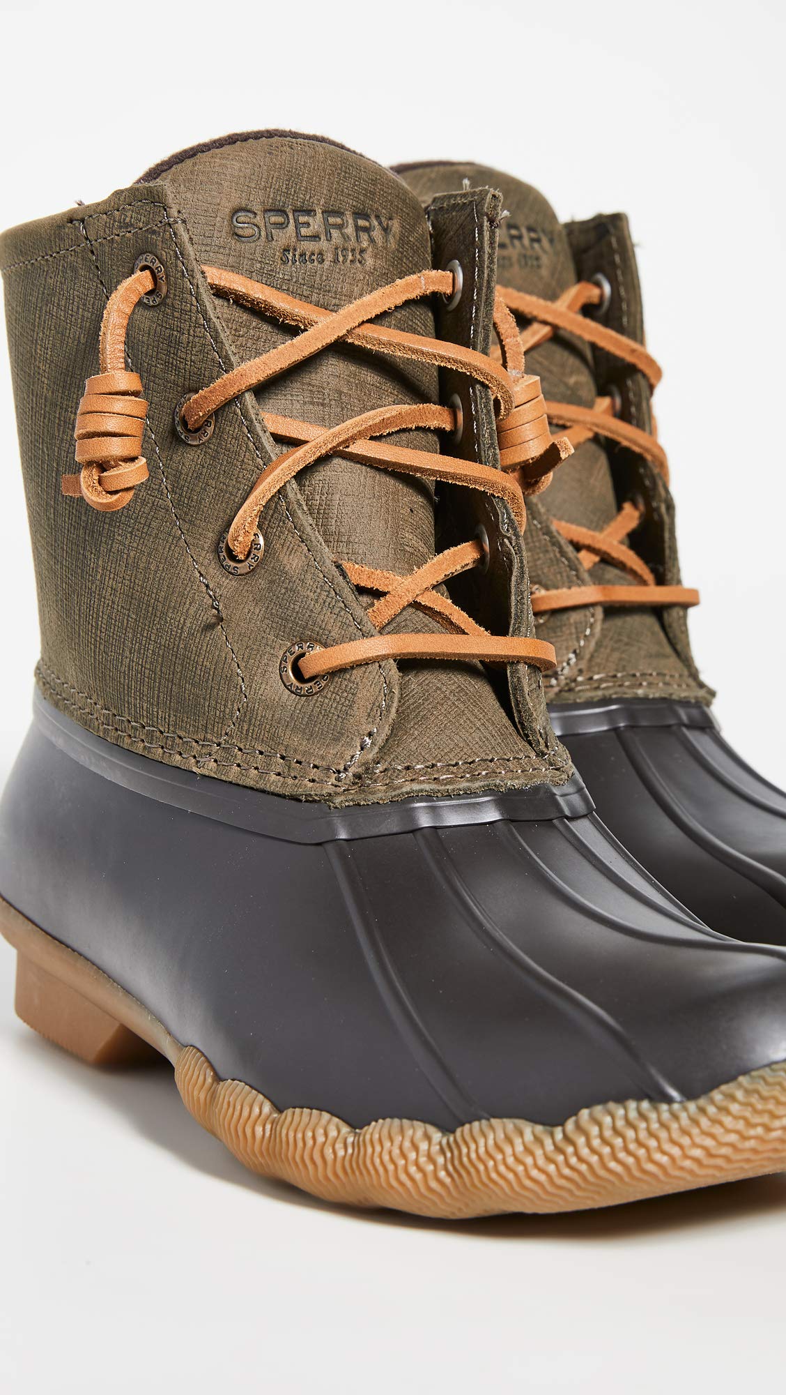 Sperry Women's Saltwater Boots, Brown/Olive, 12