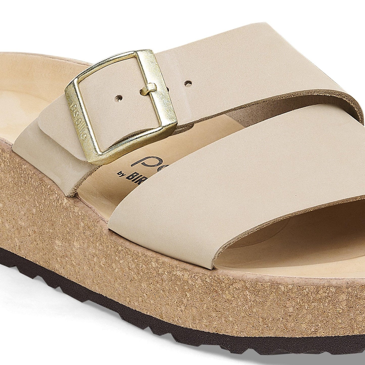 Birkenstock Women's Almina Nubuck Leather, Sandcastle, 7-7.5 US