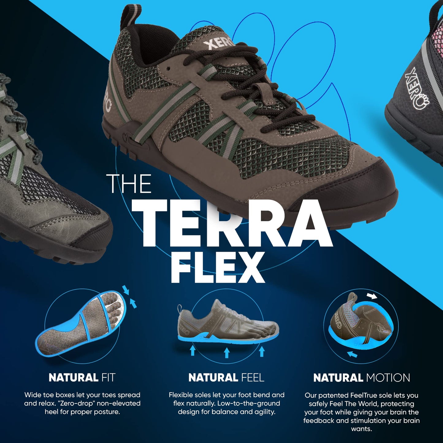 Xero Shoes Women's TerraFlex Lightweight Trail Running & Hiking Shoe - Zero Drop,Forest,10.5