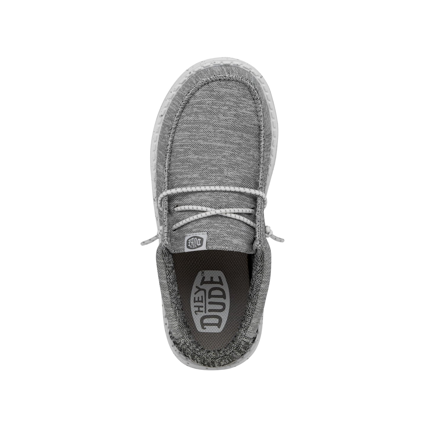 HEYDUDE Boy's Wally-T Canvas Light Grey Size 10 | Youth's Shoes | Youth Slip-on Loafers | Comfortable & Light-Weight