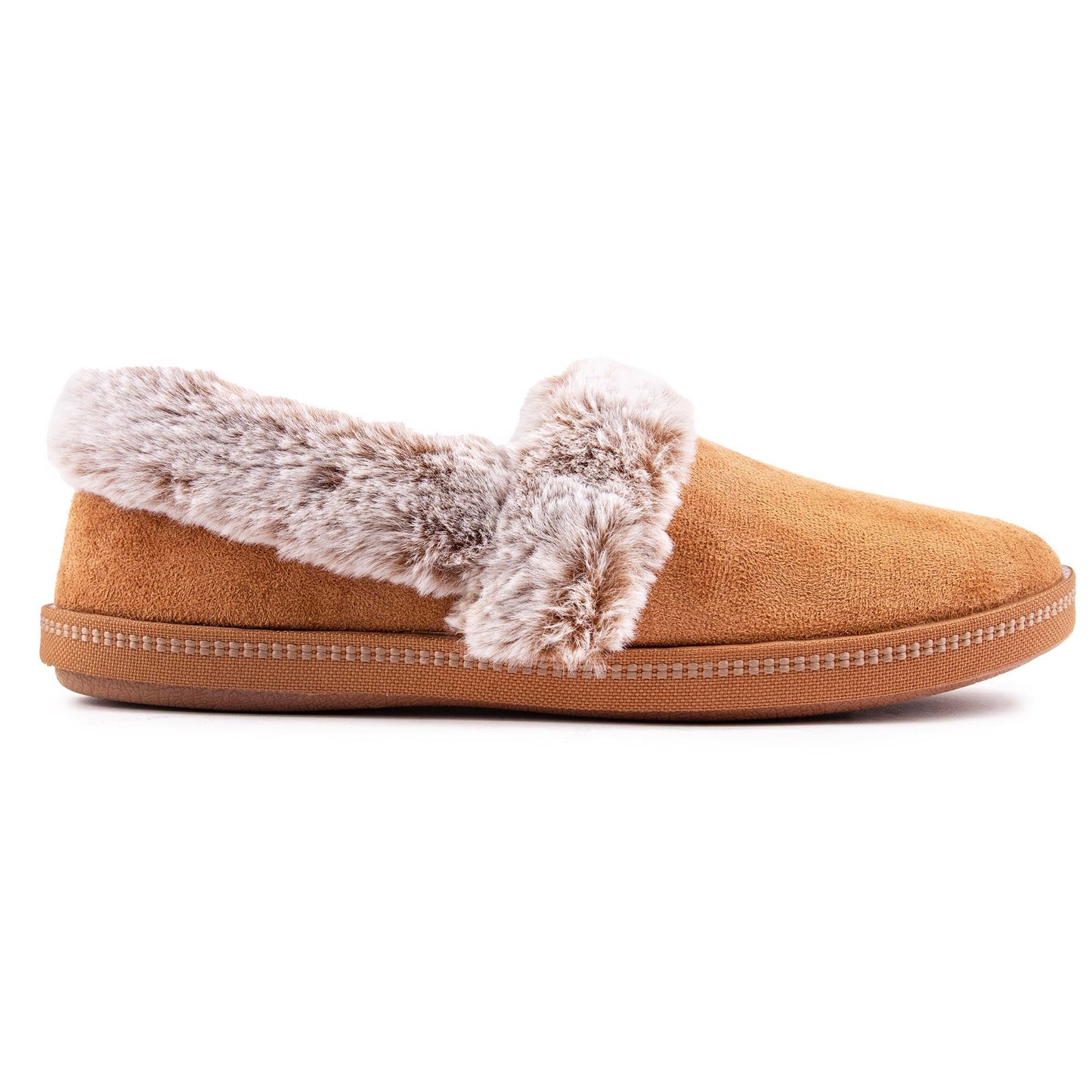Skechers Women's Cozy Campfire-Team Toasty-Microfiber Slipper with Faux Fur Lining, Chestnut, 9 M US