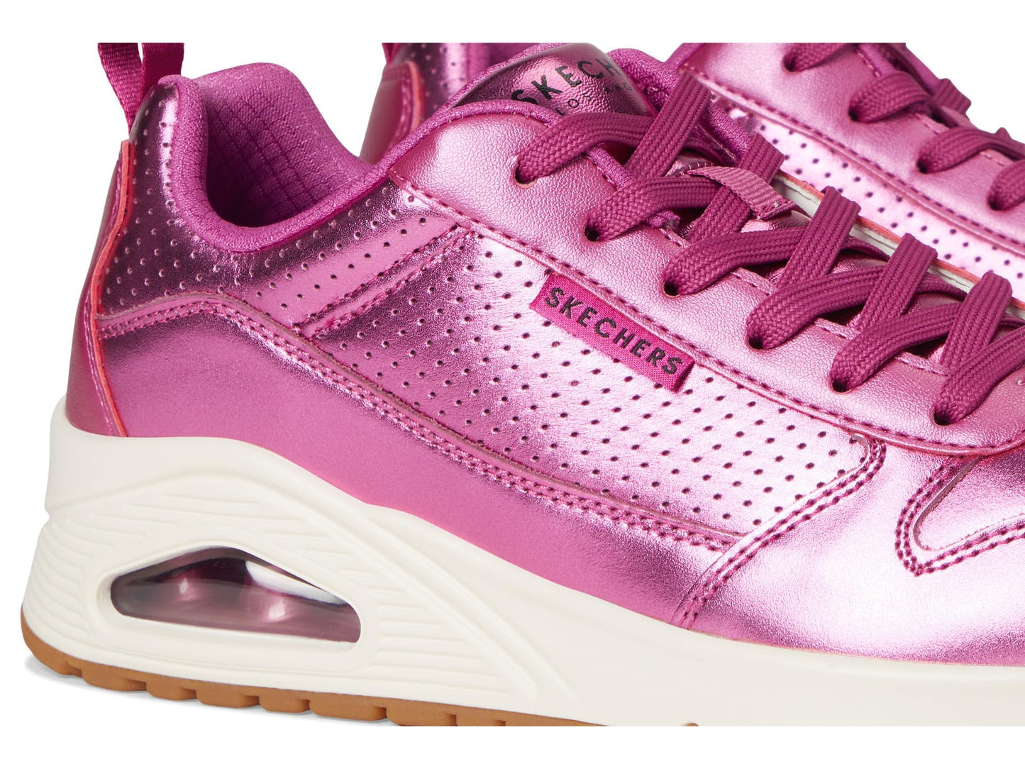 Skechers Womens Uno - Metallixs, Magenta, 7.5 Medium