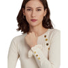 Lauren Ralph Lauren Button-Trim Cotton-Blend Knit Top Mascarpone Cream SM
