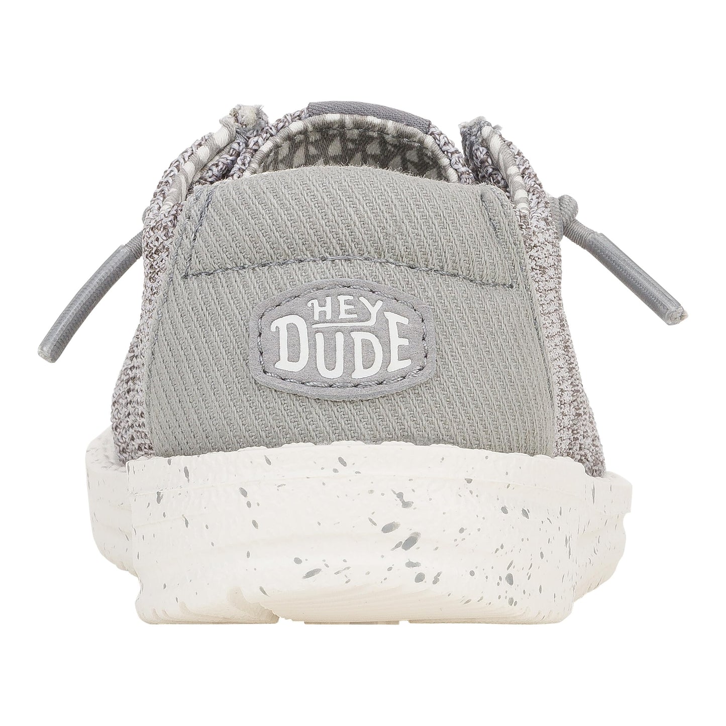 HEYDUDE Boy's Youth Wally Stretch Sox Slip On Shoe, Grey Size 7 | Lightweight Easy On Travel Ready Casual Sneaker