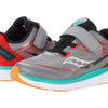 Saucony Kinvara 12 JR Running Shoe, Grey/Orange, 4.5 US Unisex Little Kid