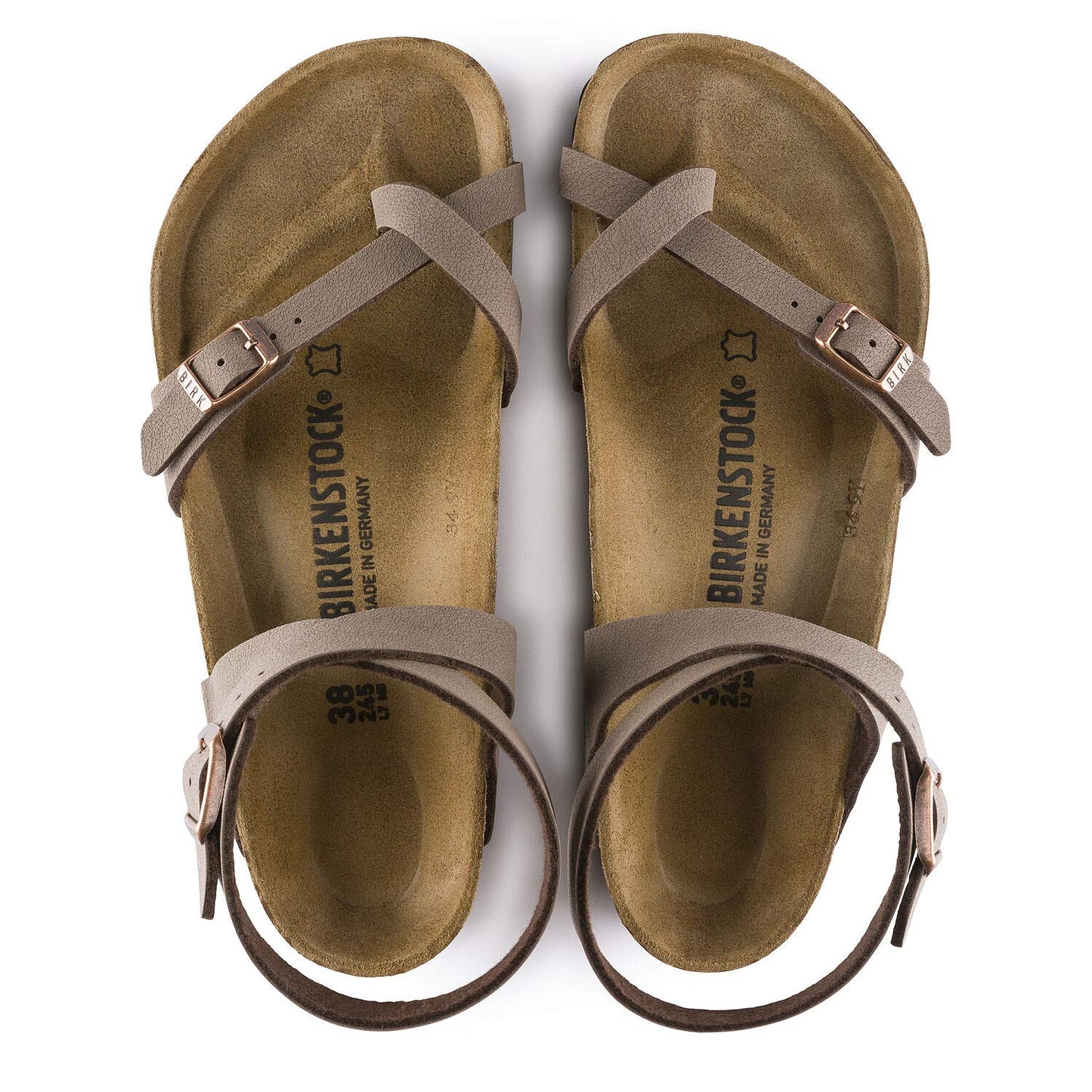 Women's Birkibuc Yara Leather Sandal in Mocha by Birkenstock