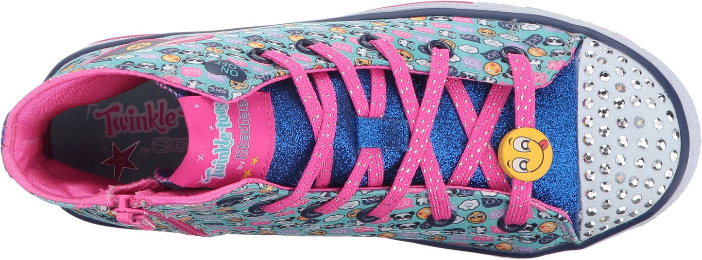 Skechers Kids Girl's Twinkle Toes ¿ Shuffles 10830L Lights (Little Kid/Big Kid) Aqua/Multi Shoe