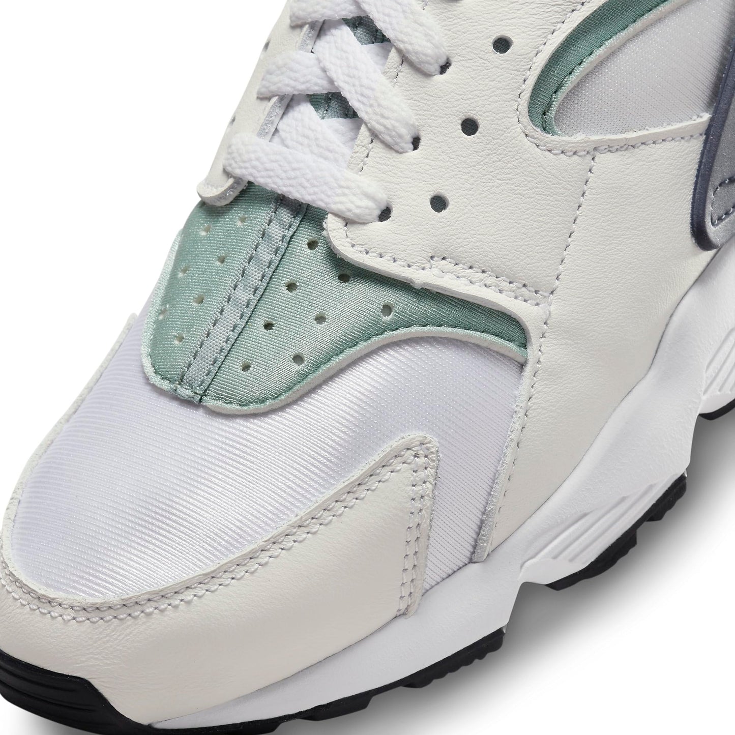Nike Women's Air Huarache Running Shoes, White/Obsidian-Mica Green, 6.5 M US
