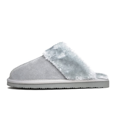 Minnetonka Women's Chesney Suede Scuff Slippers, Ice Grey, 8 M