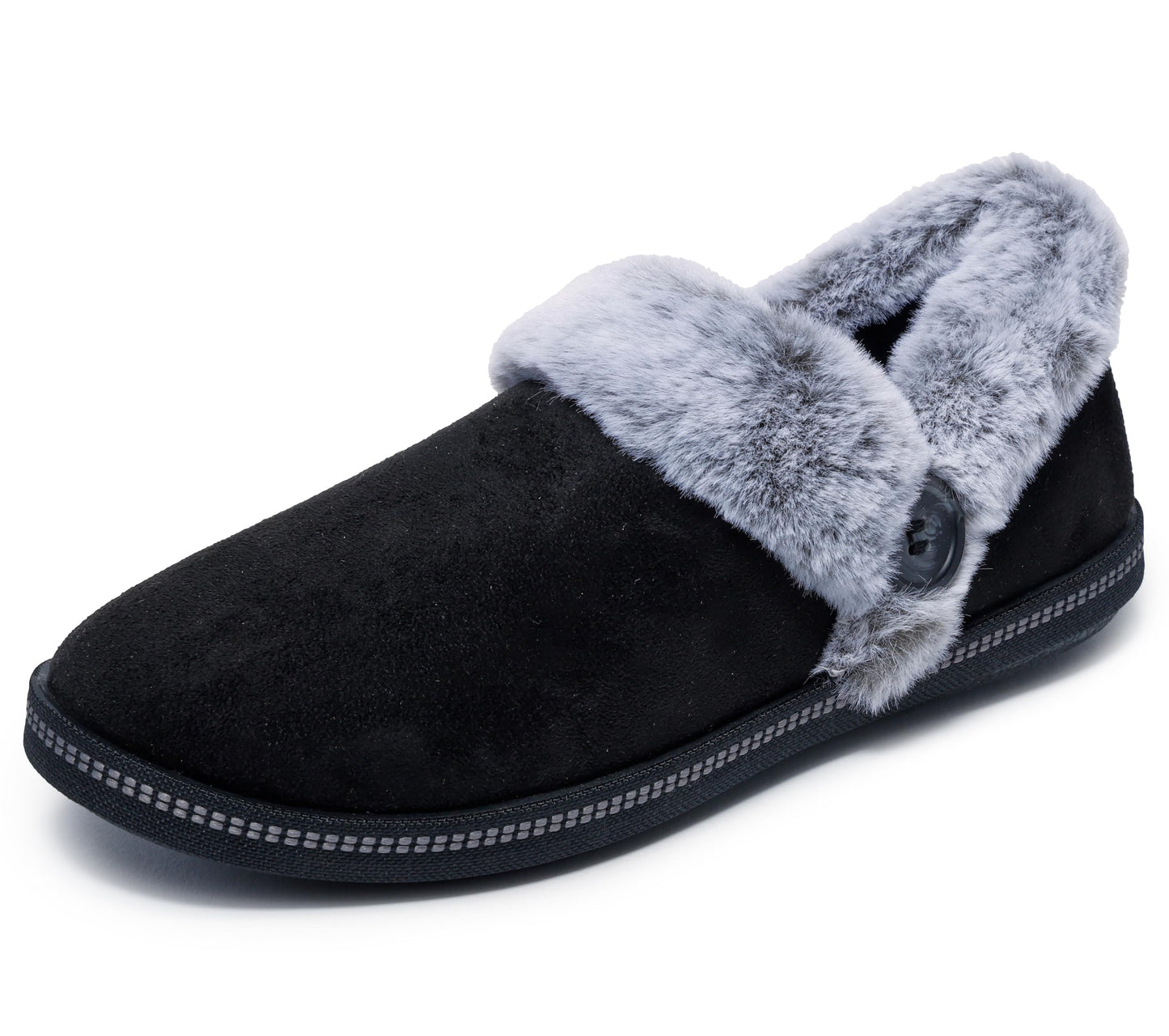 Skechers Women's Cozy Campfire-Fresh Toast Slipper, Black, 8.5