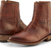 Frye Billy Inside Zip Booties for Women Crafted from Antiqued Pull-Up Leather with Wellington Stitchwork and Piping, Brass Hardware, and Inside Zipper – 5 ¾” Shaft Height, Redwood - 6.5M