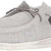 HEYDUDE Men's Wally Woven Grey White Size 11 | Men’s Shoes | Men's Lace Up Loafers | Comfortable & Light-Weight
