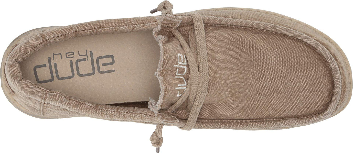 Hey Dude Mens Wally Washed Loafer, Chestnut, Size 10