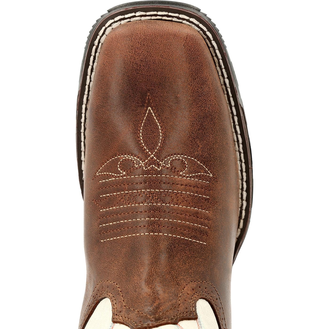 Durango® Maverick™ Women's Steel Toe Waterproof Western Work Boot, Sable Brown White, Size 8.5(M)