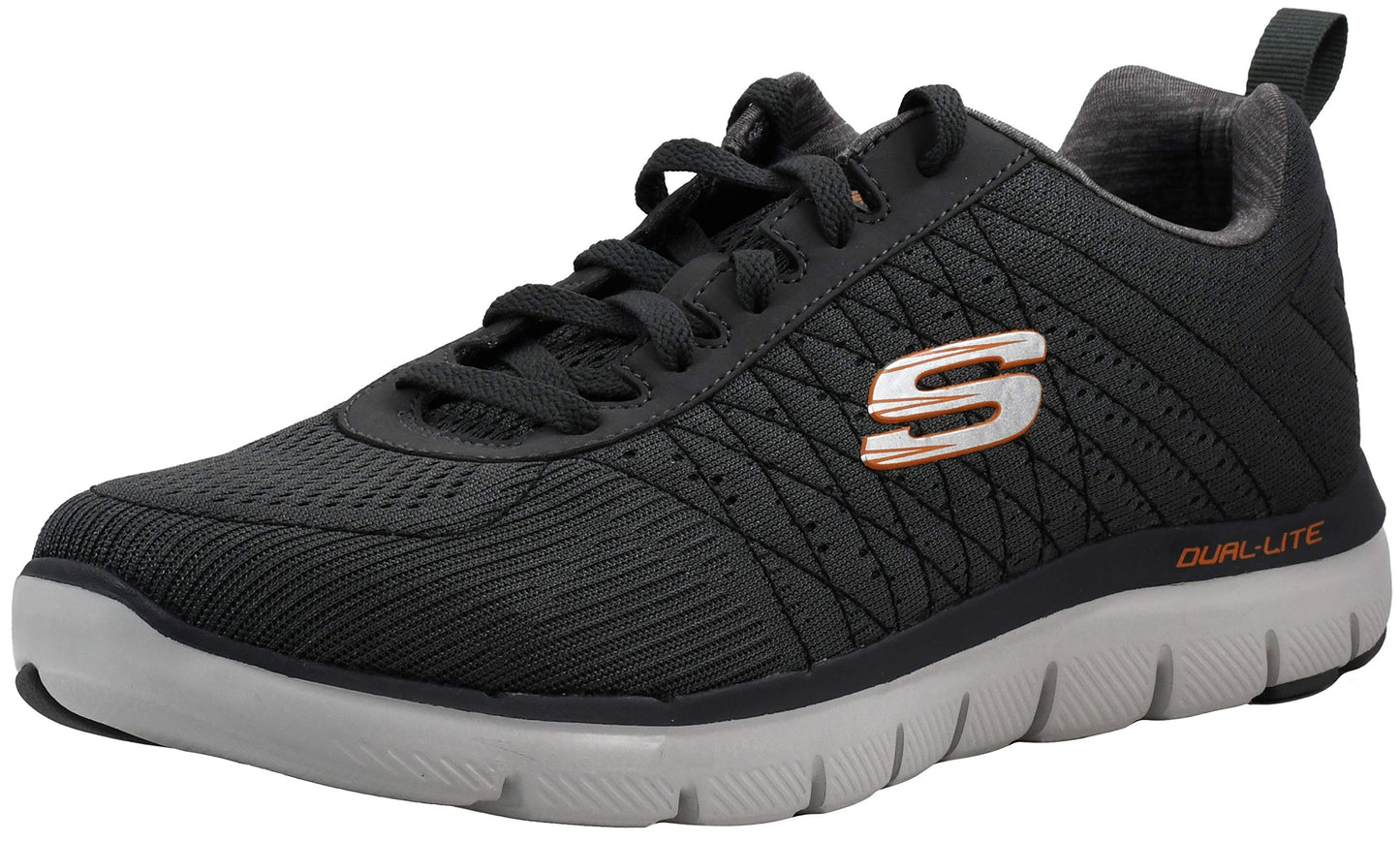 Skechers Men's Flex Advantage 2.0 - The Happs Oxford, Charcoal/Orange, 10.5 W US