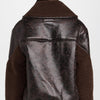[BLANKNYC] Women's Sweet Talker Bomber Jacket, Brown Combo, M