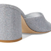 Stuart Weitzman Tia 85 Flareblock Slide Silver 6.5 B