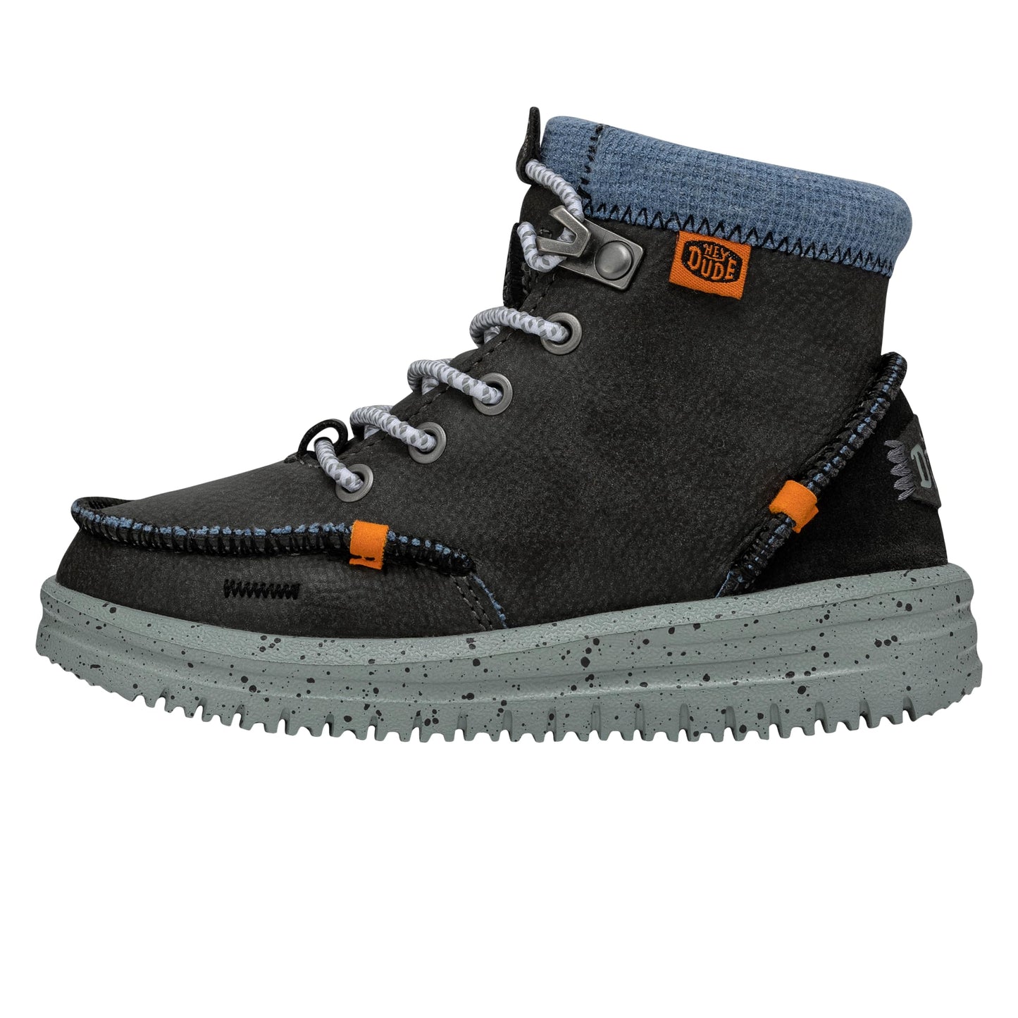HEYDUDE Bradley Boot Toddler Leather Black Size 5 | Kids Boots | Kids Pull on Boots | Comfortable & Light-Weight
