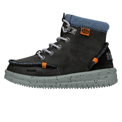 HEYDUDE Bradley Boot Toddler Leather Black Size 5 | Kids Boots | Kids Pull on Boots | Comfortable & Light-Weight