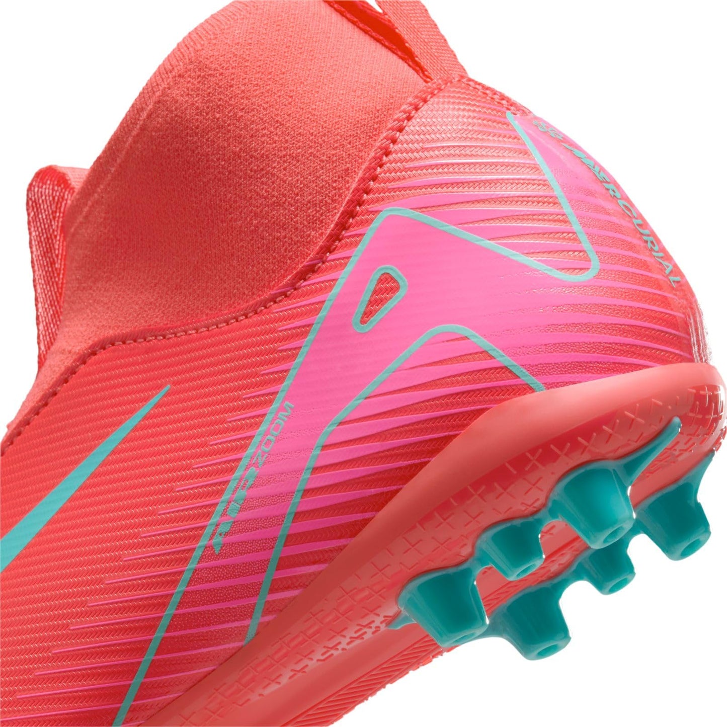 Nike Jr. Mercurial Superfly 10 Academy Little/Big Kids' AG High-Top Soccer Cleats (FQ8308-800, Ember Glow/Aurora Green) Size 2