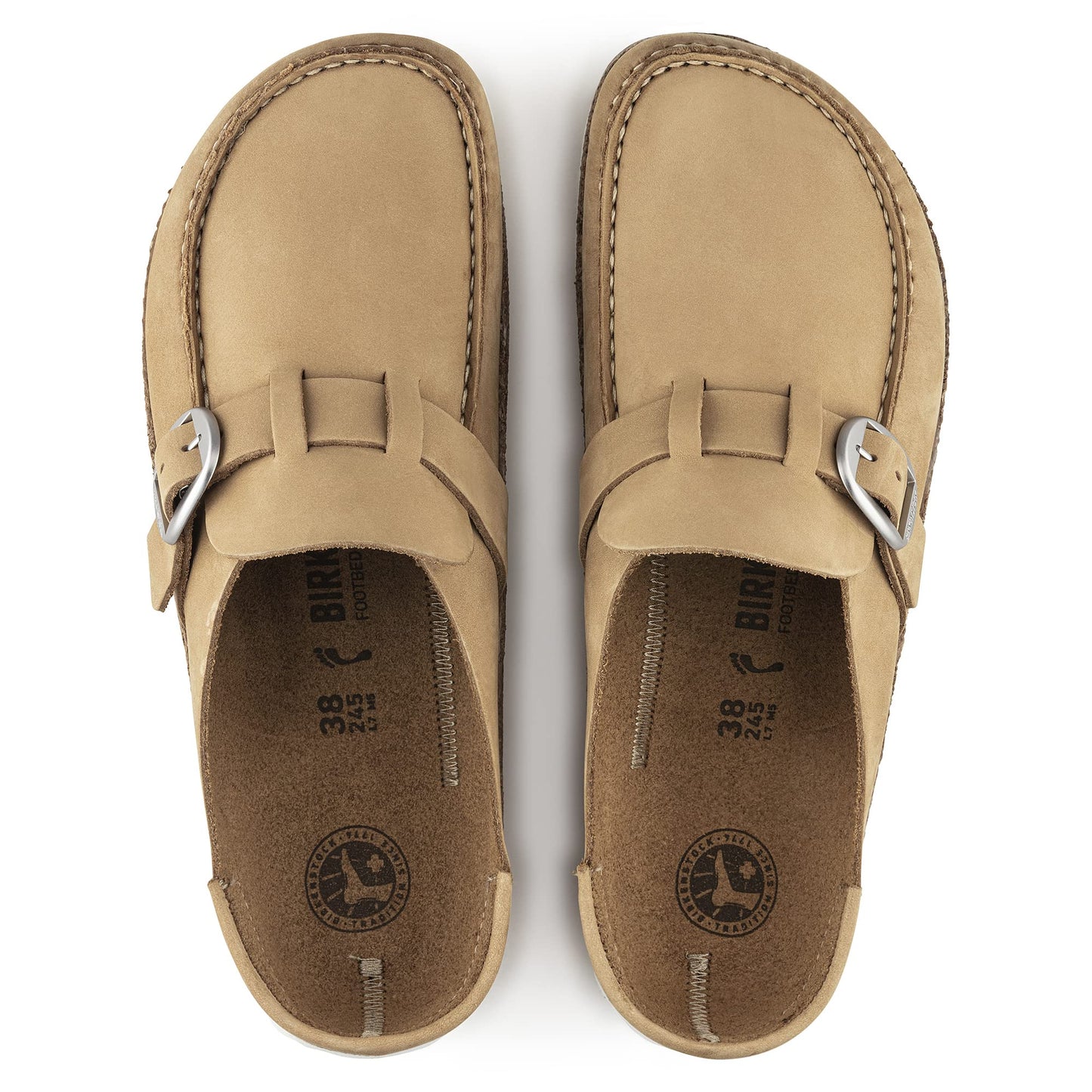 Birkenstock Womens Clogs Buckley Latte Cream Nubuck 39 N EU