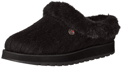 Skechers Women's Keepsakes – Ice Angel Slipper, Black/Black, 9.5