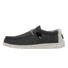 HEYDUDE Men's Wally Canvas Stretch Slip On Shoe, Opal Black Size 4 | Lightweight Casual Loafer | Elastic Laces & Removable Foam Insole