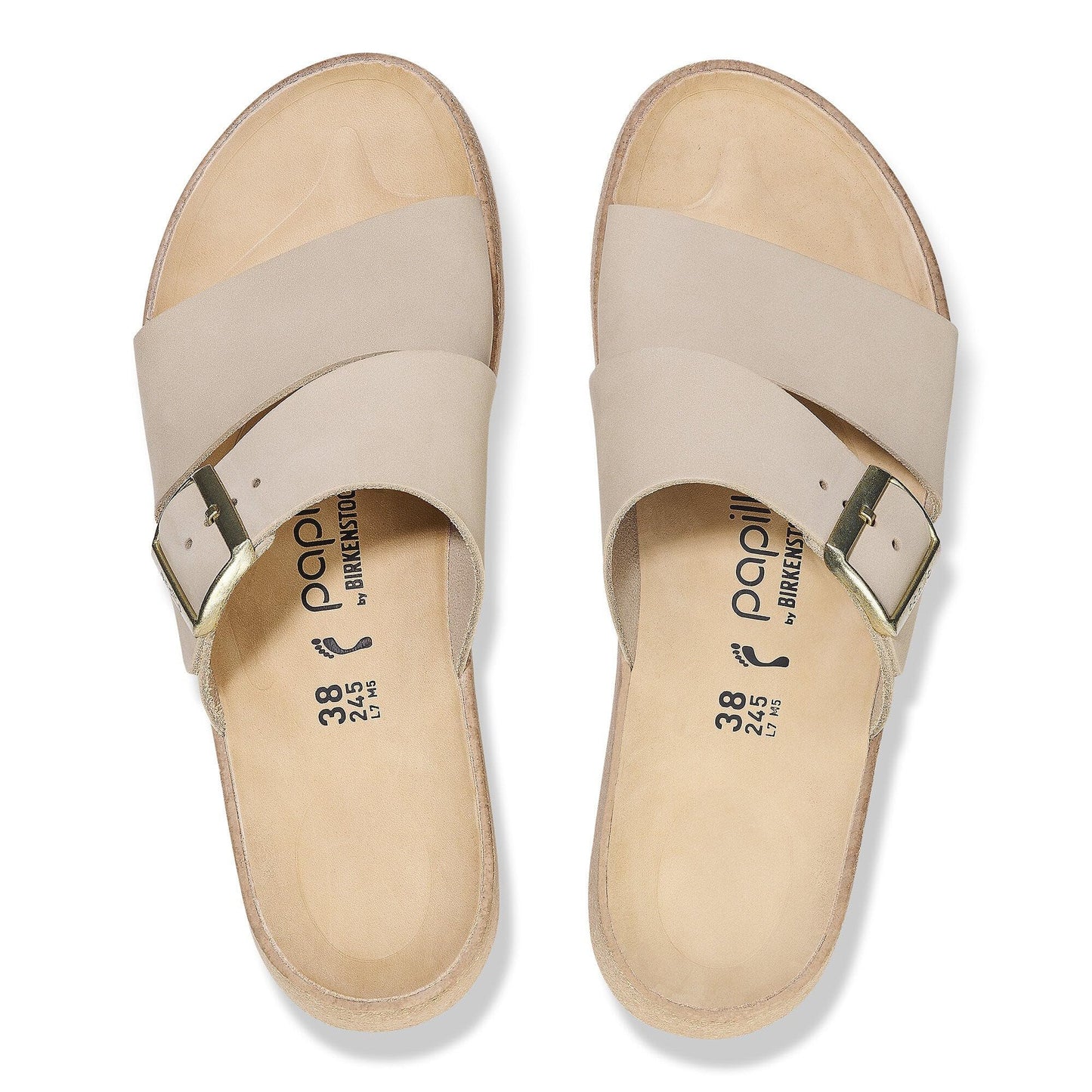 Birkenstock Women's Almina Nubuck Leather, Sandcastle, 7-7.5 US