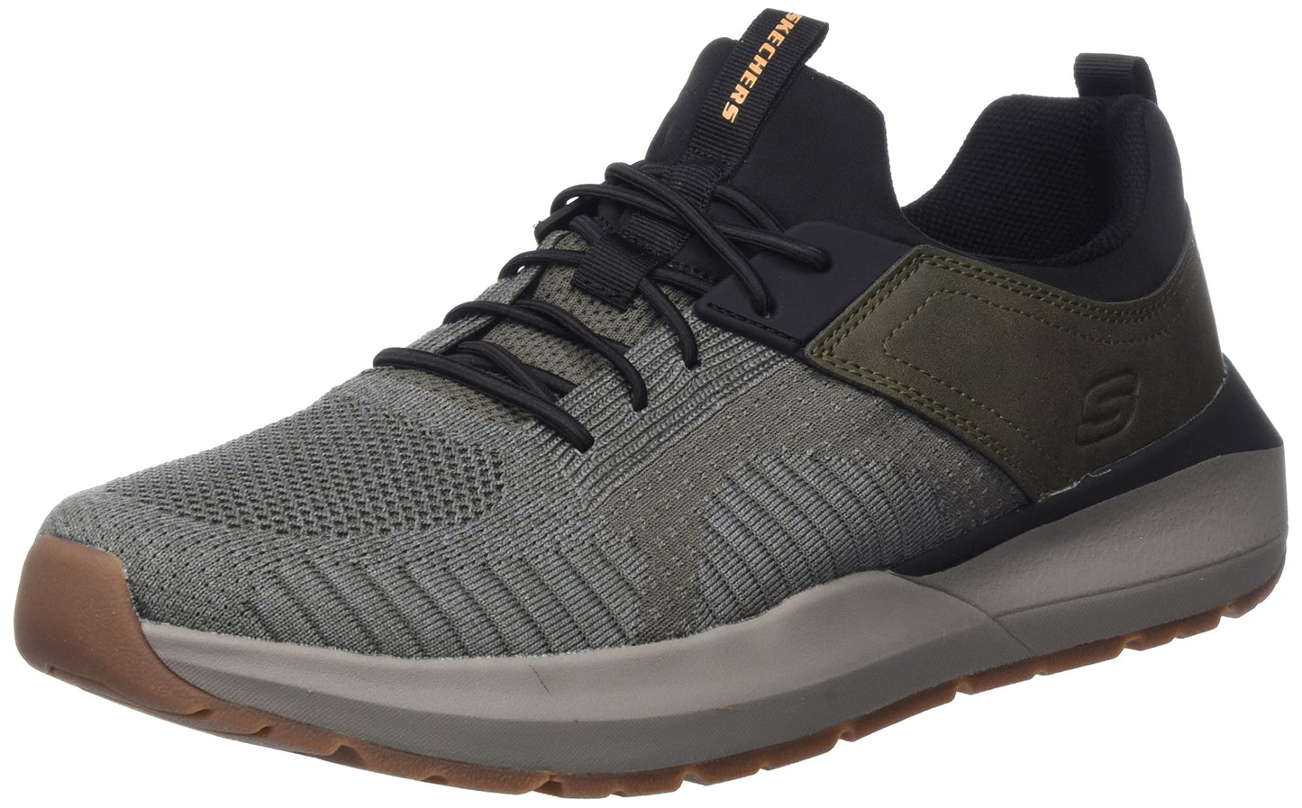 Skechers USA Men's Neville - Calhan Low Profile Bungee Slip On,Olive/Black,12 Medium