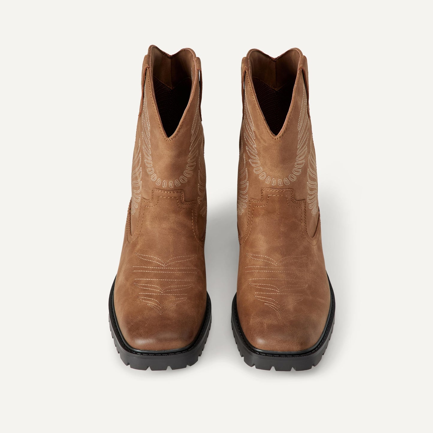 Amazon Essentials Men's Square Toe Western Cowboy Boots, Tan, 11.5