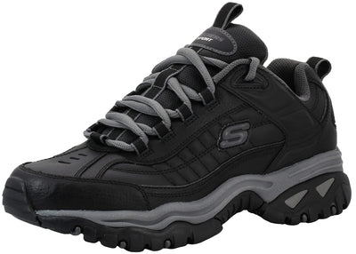Skechers Men's Energy Afterburn Lace-Up Black/Charcoal Sneaker 8.5 W US