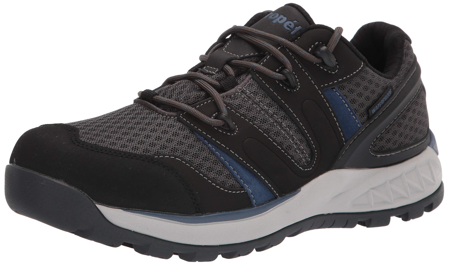 Propét Men's Vercors Waterproof Hiker, Grey/Blue, 9 Medium US