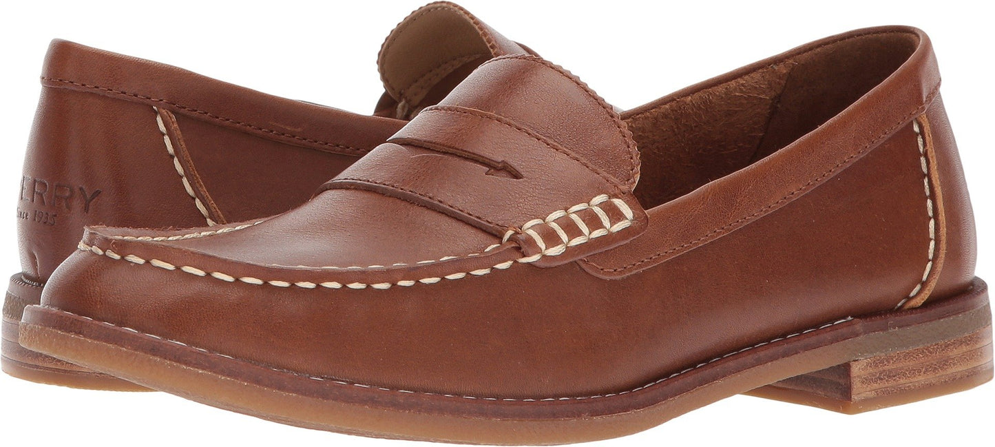 Sperry Womens Seaport Penny Loafer, Tan, 8