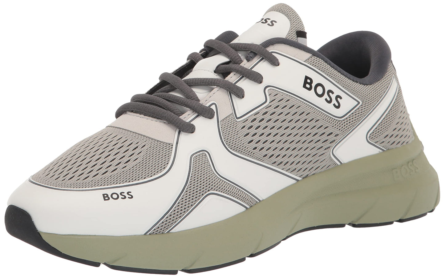 Running Style Mix Materal Sneakers with Embossed Logo