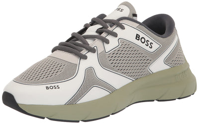 Running Style Mix Materal Sneakers with Embossed Logo