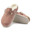 Birkenstock Boston Vegan Birkibuc Clogs Pink Clay