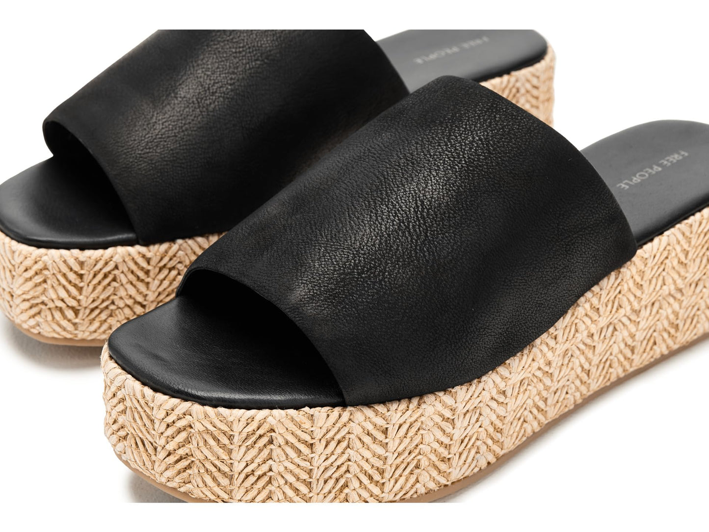 Free People Womens Harbor Raffia Flatform Tan 8 Medium