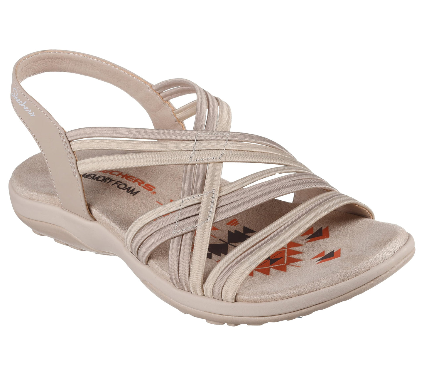 Skechers womens Reggae Slim Simply Stretch Sport Sandal, Natural/Taupe, 8 US