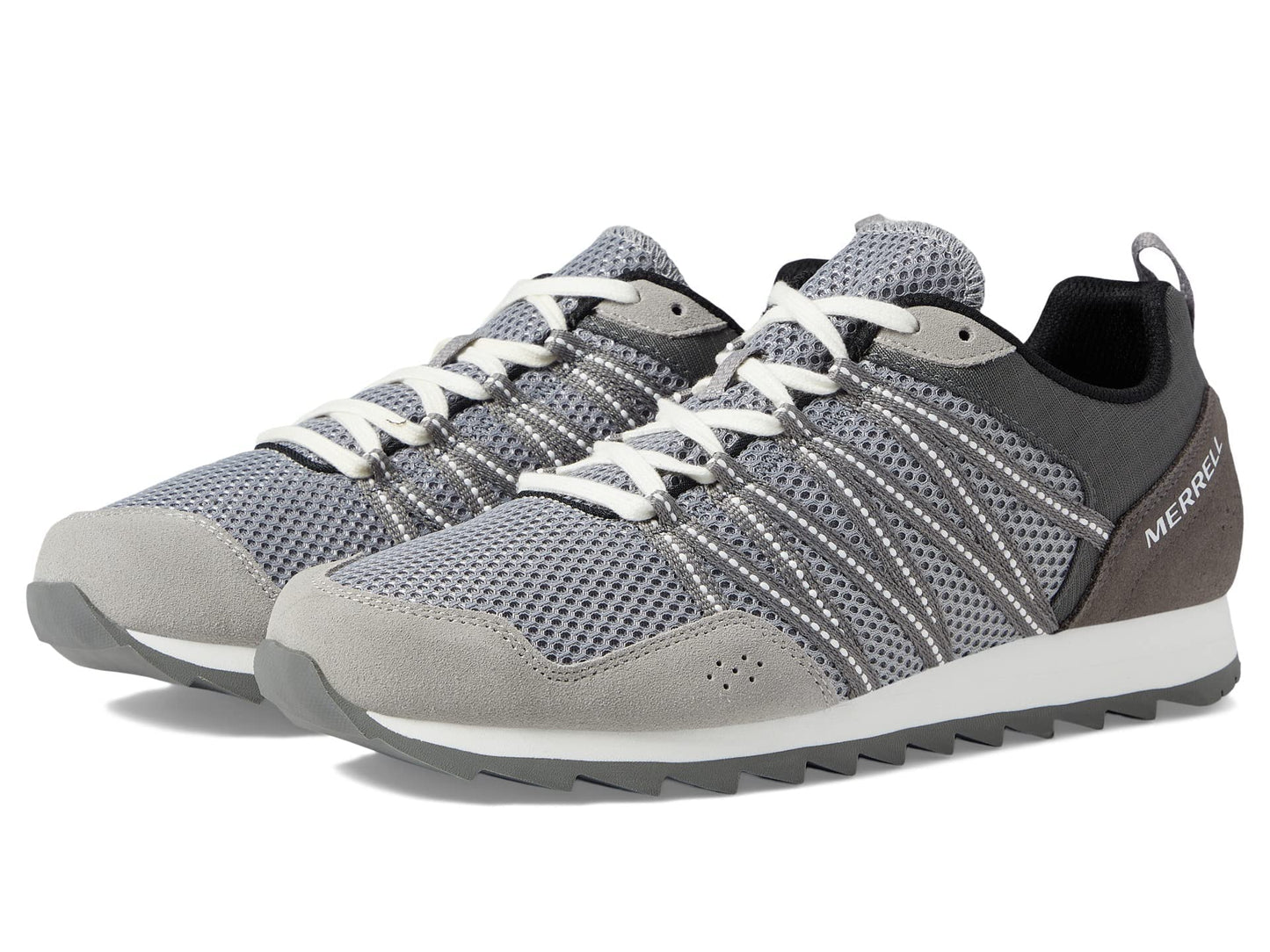 Merrell® Alpine Sport Sneakers for Men – Leather and Nylon Construction – Lightweight EVA Midsole Sport Grey/White 7 M