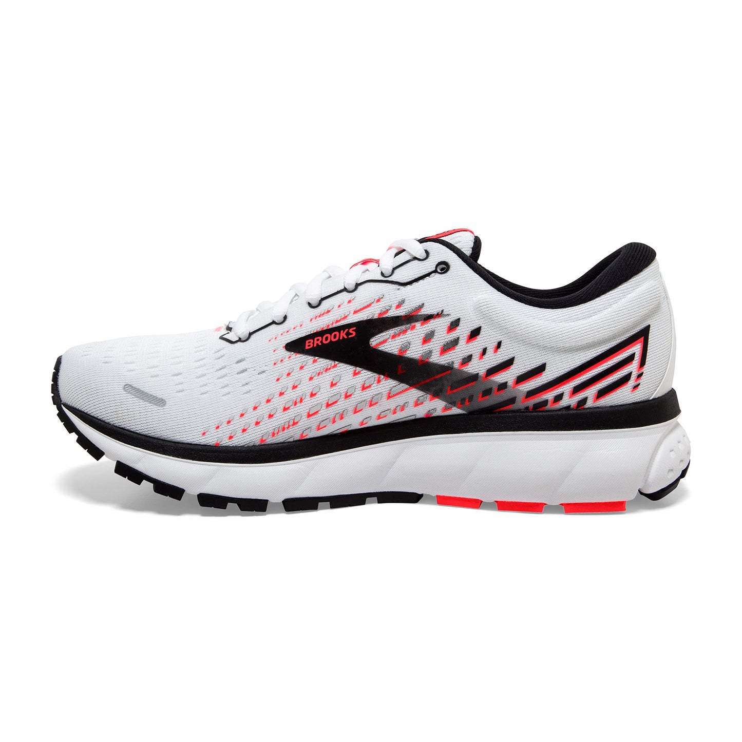 Brooks Women's Ghost 13 Running Shoe - White/Pink/Black - 12 Medium